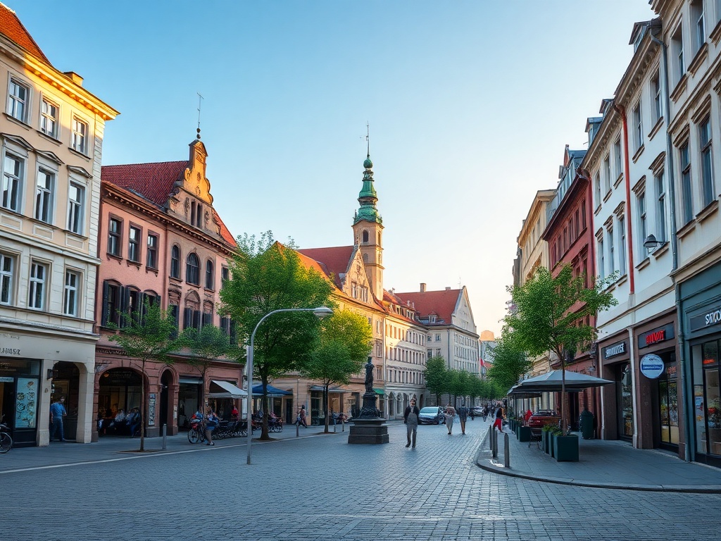 Mapa infrastruktury Głogowa pokazująca sklepy, restauracje i usługi dla mieszkańców
